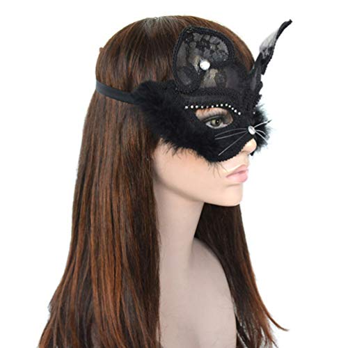 EXCEART 1Pcs Mulheres Máscara Extravagante Preta Sexy Máscara Veneziana Máscara de Olho de Gato para