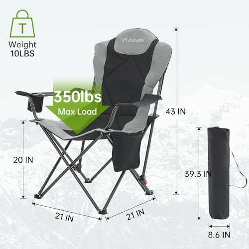 Sillas de Camping Aohanoi, Sillas Portátiles para Camping con Respaldo Ajustable, Plegables para Exterior, Soporta hasta 350 libras, Bolsa de Transporte Incluida miniatura 3