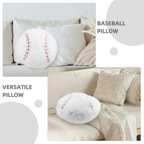 Coussin de baseball blanc minkissy en peluche de qualité supérieure, oreiller doux et lavable - 5