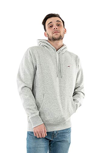 Tommy Jeans Tjm Regular Fleece Hoodie Dm0dm09593 Felpe con cappuccio, Grigio (Lt Grey Htr), M Uomo