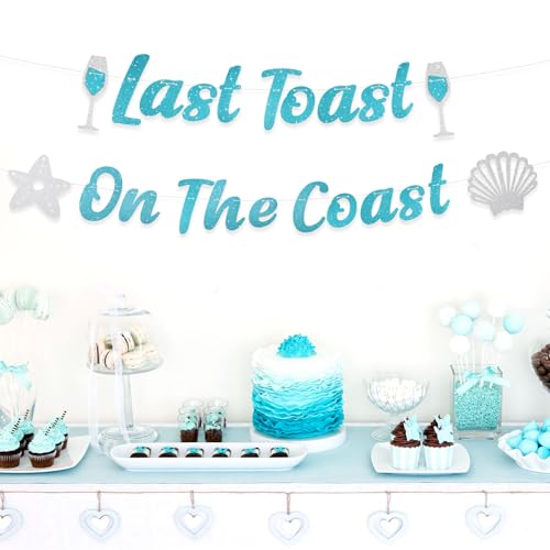 Image of Last Toast on The Coast Banner, Beach Bachelorette Party Decoration Bridal Shower Decor for Party Decoration Bach Backdrop Beach Bachelorette