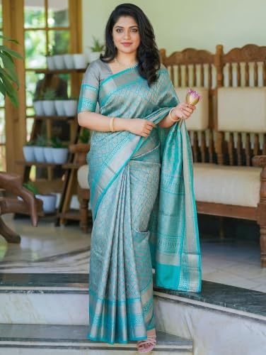 Image of Yashika Women's Banarsi Art Silk Saree with Blouse Piece for Traditional Ethnic Wear Sari