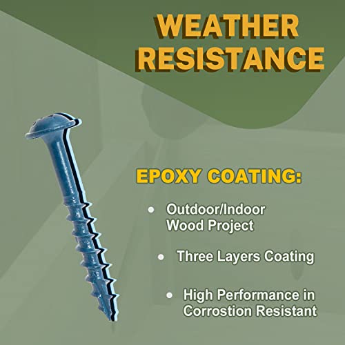 lionmax pocket hole screws 2-12 inch 300 pcs exterior pocket screw 8 x 2-1234 coarse thread square drive washer head blue coated weather resistant 150mm drive bit included