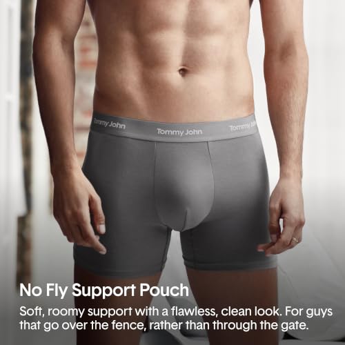 Image of Tommy John Men's Luxe Modal 6 inch Mid-Length Boxer Brief Underwear 3-Pack | 3 Pack, Stay-Put Waistband, Luxury Soft, Machine Wash, Contour Pouch for Comfort and Control, Tagless, Stretch Style
