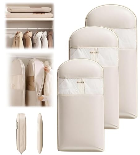 Sac à VêTements Suspendu Peu Encombrant Avec Fermeture éClair Auto-Compressante Pour Manteaux, Housse Vetements à Suspendre, Sac Compression Voyage Pour La...