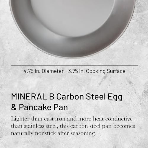 Image of de Buyer MINERAL B Carbon Steel Egg & Pancake Pan - 4.75 inch Diameter - Naturally Non-Stick Finish - Made in France - Pack of 4