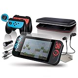 dreamGEAR Starter Kit Accessories: Compatible with Nintendo Switch, 11-In-1 Bundle, Carrying Case, Screen Protector, Ergonomic Grip Case, Earbuds with Mic, Joy Con Grips, Joystick Caps, More