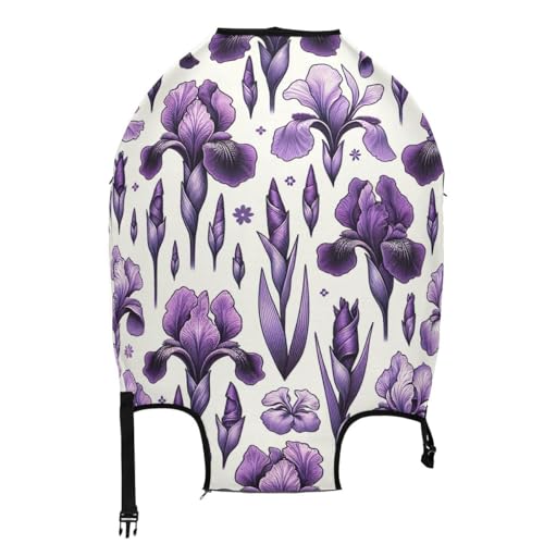 CHIFIGNO Purple Flowers Travel Luggage Cover Luggage Protector Suitcase Cover Fits 18-32 Inch Luggage S Fits 18-20 Inch2