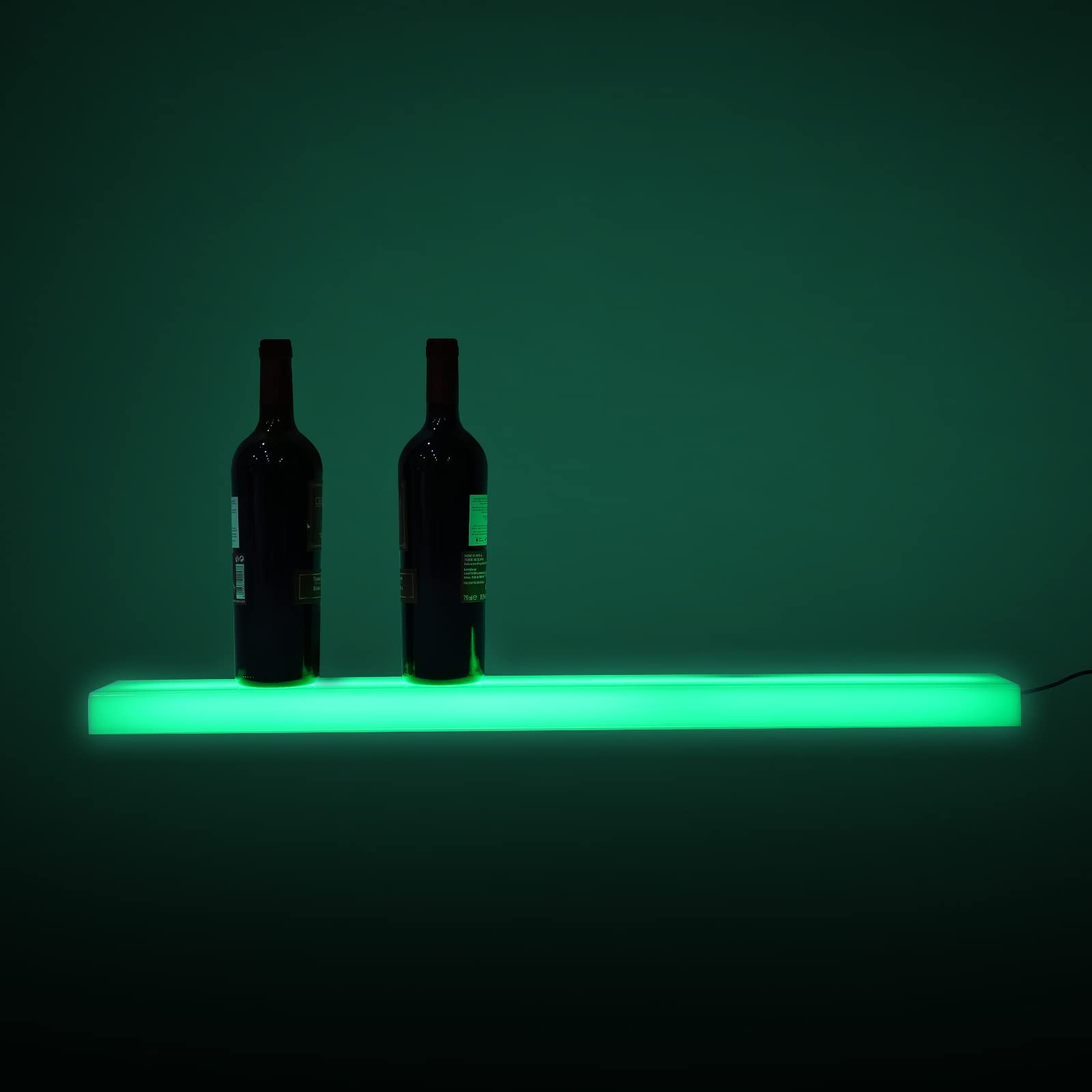 Gdrasuya10 2 Pack LED Liquor Bottle Display Shelf Wall Mounted Lighted Bar Shelf Floating LED Shelves with Remote Control for Home Commercial Bar
