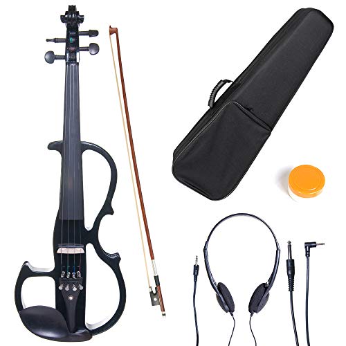 Cecilio Silent Electric Solid Wood Violin Kit with Ebony Fittings,