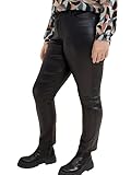 Beschichtete Jeanshose in leicht glänzender Leder-Optik