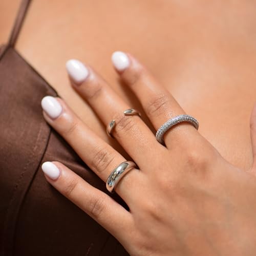 18K Gold Plated Sterling Silver Stackable Open Claw Ring Ajustable Wrap Ring | Cuff Stacking Rings4