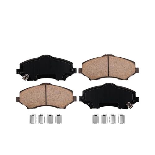 Image of Detroit Axle - Brake Pads for Dodge Nitro Jeep Liberty Wrangler JK, Front and Rear Ceramic Brake Pads w /Hardware Replacement