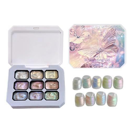 Kit de gel para uñas con paleta de 9 colores degradados para manicura francesa en casa y viaje
