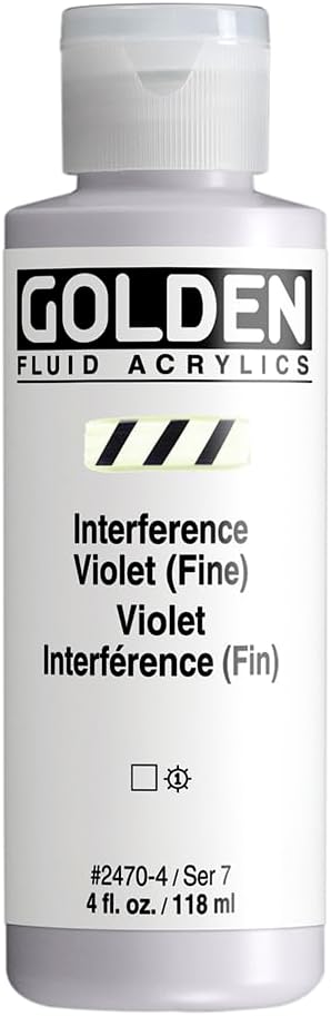 Golden Fluid Acrylic, 4 ounce bottle, Interference Violet Fine