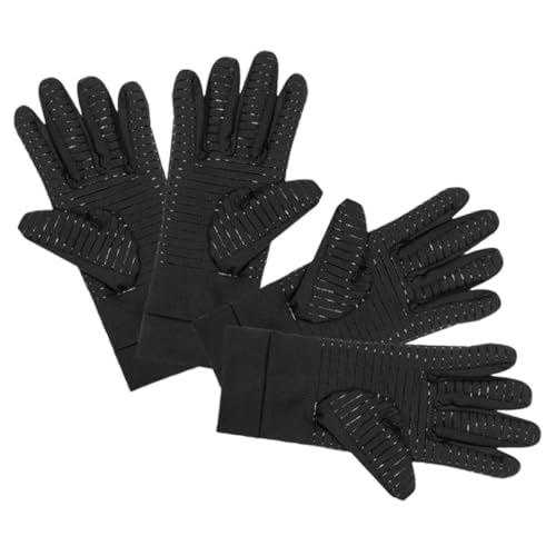 Toddmomy 2 Pair Non-Slip Compression Cycling Gloves Full Finger Elastic Silicone Grip Winter Sports Fitness Gloves