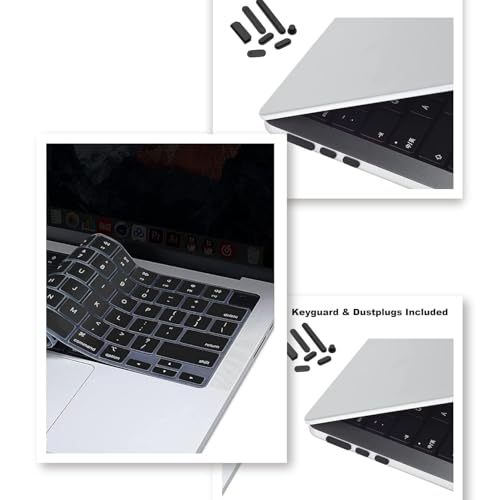 Image of TechTrendz Case Compatible with MacBook Pro 13 inch M2 A2338 Case A2251 M1 A2289 A2159 A1989 A1706 A1708 2024 2023 2022 2017 with Touch Bar, Hard Shell Cover, Matte White (with Keyguard, Dustplugs)
