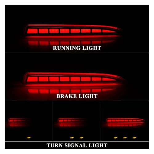 Reflector LED de parachoques trasero para Chevy Camaro 2017-2020 luz de freno intermitente 12V 3