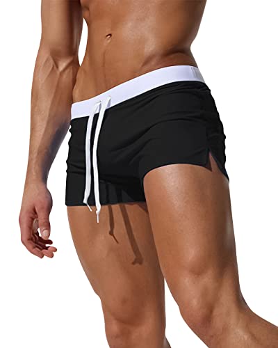 Adorel Bañador Natacion Hombre Pantalones Cortos Surf Boxer Negro M