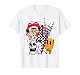Retro Lightning Bolt Halloween Skull Funny Spooky Season T-Shirt