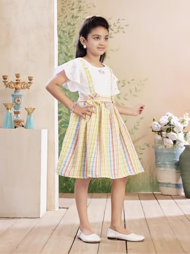 Image of Aarika Girls Green Colour Check Cotton Frock