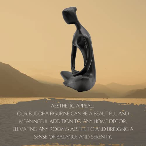 Bellaa Lady Buddha Woman Statue Zen Yoga Pose Meditation Modern Abstract, Accent Decor, Boho Nordic Minimalism, Farmhouse Decor, Female Gifts, Outdoor Garden Sculpture Figurines 8 Inch #TOP2