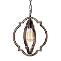 1-Light Farmhouse Wood Chandelier,Rustic Retro Pendant Light.Adjustable Height Handmade Rustic Light Fixture for Foyer, Dining&Living Room, Kitchen Island, Entryway, Breakfast Area(Colour: Black)
