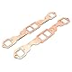Auspuffdichtungen, Sbc 350 Header-Dichtung, Dioche 2 Stück quadratischer Anschluss Kupferplattierung, Header-Auspuffdichtungen, wiederverwendbar, passend für Sbc 327 305 350