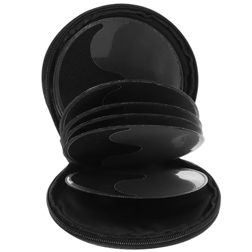 SHYCELOHES Bolsa Redonda para Guardar CD y Dvd de Capacidad 20, Diseño Compacto en Tela Oxford Negra para Organizar Discos de Audio y Video