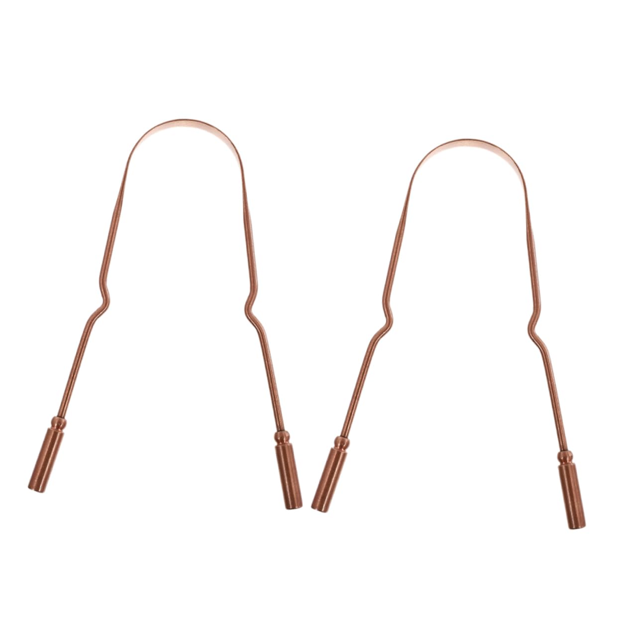 Healeved Ergonomic Tongue Brush Set Oral Cleaners for Adults Teens Copper Easy to Use Travel-friendly
