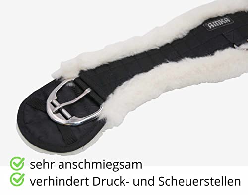 AMKA Western Zadelriem, maanriem, anatomische western buikriem, synthetische vacht - Afbeelding 4