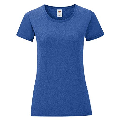Image of Fruit of the Loom Womens/Ladies Iconic T-Shirt (S) (Heather Royal)