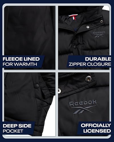 Reebok Boys Puffer Jacket - Heavyweight Wind & Water Resistant Fleece Lined Boys Winter Coat Quilted Insulated Winter Jacket3