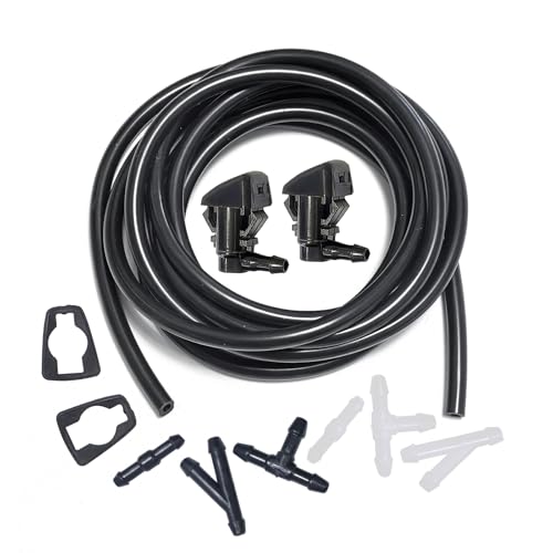 Image of 7T4Z-17603-A Front Windshield Washer Nozzles Kit for 08-11 Ford Focus 07-11 Ford Edge 07-10 Lincoln MKX Replaces 8S4Z-17603-AA,8S4Z17603AA Wiper Spray Washer Jet with 3M Fluid Hose & 6 Connectors