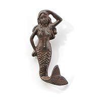 Rustic Vintage Nautical Mermaid Cast Iron Wall Hook Hanger Decor Beach Nautical Towel Holder