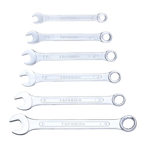 Image of Taparia CSS6 Steel 8 to 17 Combination Spanner Set (Silver, Pack of 6)