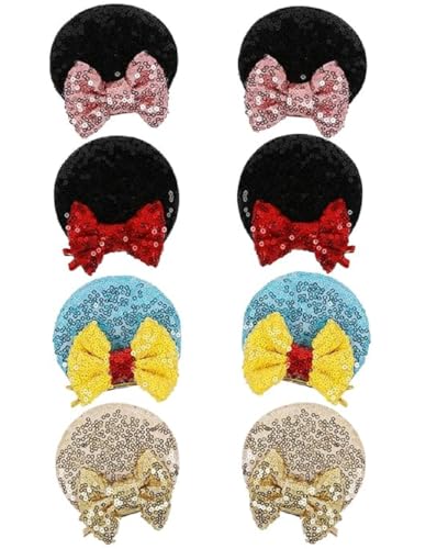 Mouse Ears Hair Bows Clips Glitter Mice Ears Pack Cute