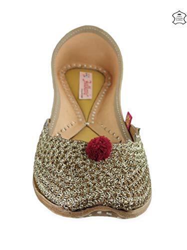 Image of Fulkari Prime Pure Leather Casual Women's Soft Leather Bite and Pinch Free Ladies Jutti Ethnic Mojari