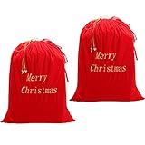 Large Bags Santa Sacks 36 x 30 Inch Large Merry Christmas Santa Gift Backpack Reusable and Velour...