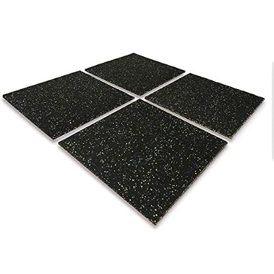 MYOYAY Gym Flooring Rubber Floor Tiles 25MM 4PCS Eco-Sports Interlocking Tiles 20"x20"x1” Thick Interlocking Gym Rubbers Flooring Mats Heavy Duty Rubber Exercise for Equipment and Workouts