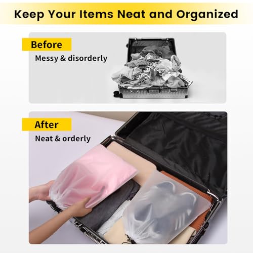 Vorspack Shoe Bags for Travel, 6 Pcs, Transparent, Drawstring, Large - image 3