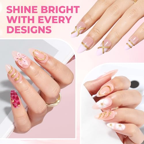 Image of UNA GELLA Metallic 3D Gel Nail Art Bronze Gold 15g No Wipe Sculpting Chrome Gel Nail Polish for Drawing, Molding, Charms and Gems Decoration Lamp Curing Needed
