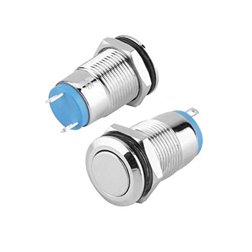 MakeHome Push to onPush to off, Self Locking, 2Pin, Metal Round Push