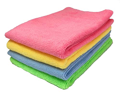 SOBBY Microfibre Cleaning Cloth - 40 cm x 40 cm - 340 gsm, (Pack of 4)