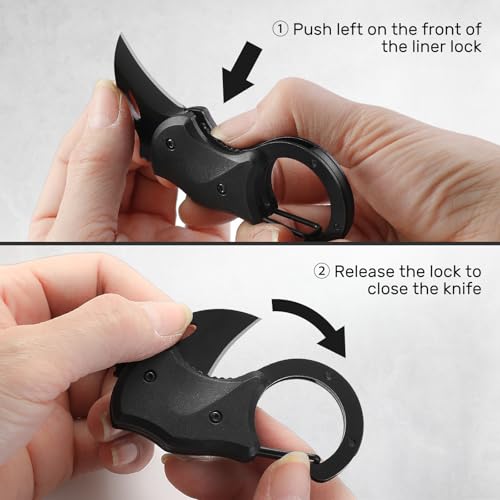 Image of 2 Pack Small Pocket Knife Gifts for Men & Women,Cool Folding Knife Box Cutter,Mini EDC Knives for Everyday Carry(Black & Pink)