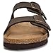 Torotto Kids Sandals Boys Girls Slide Summer Non-slip Cork Glitter Toddler Slippers with Adjustable Straps for Indoor & Outdoor(Dark brown-28)