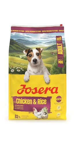 JOSERA Mini pollo e riso per adulti (1 x 10 kg), cibo secco di alta qualità per cani adulti di piccole razze | con biotina per pelle e pelo | piccole crocchette | extra tollerabile | senza glutine |