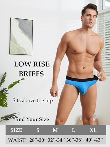 Men's Cotton Briefs Underwear Stretch Low Rise Briefs 3 Pack4