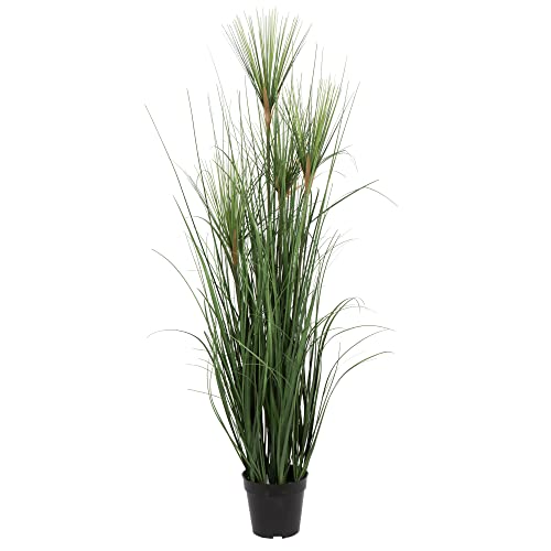 Vickerman Everyday 48" Artificial Green Brushed Grass With Black Plastic Pot - Faux Grass Plant Decor - Home Or Office Indoor Greenery Accent #TOP13