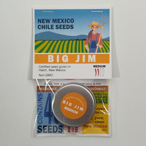 Big Jim Chile Seeds from Hatch New Mexico | 40+ Seeds | Medium Heat 8-12” Peppers | Produced for 2026